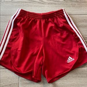 Red Adidas shorts